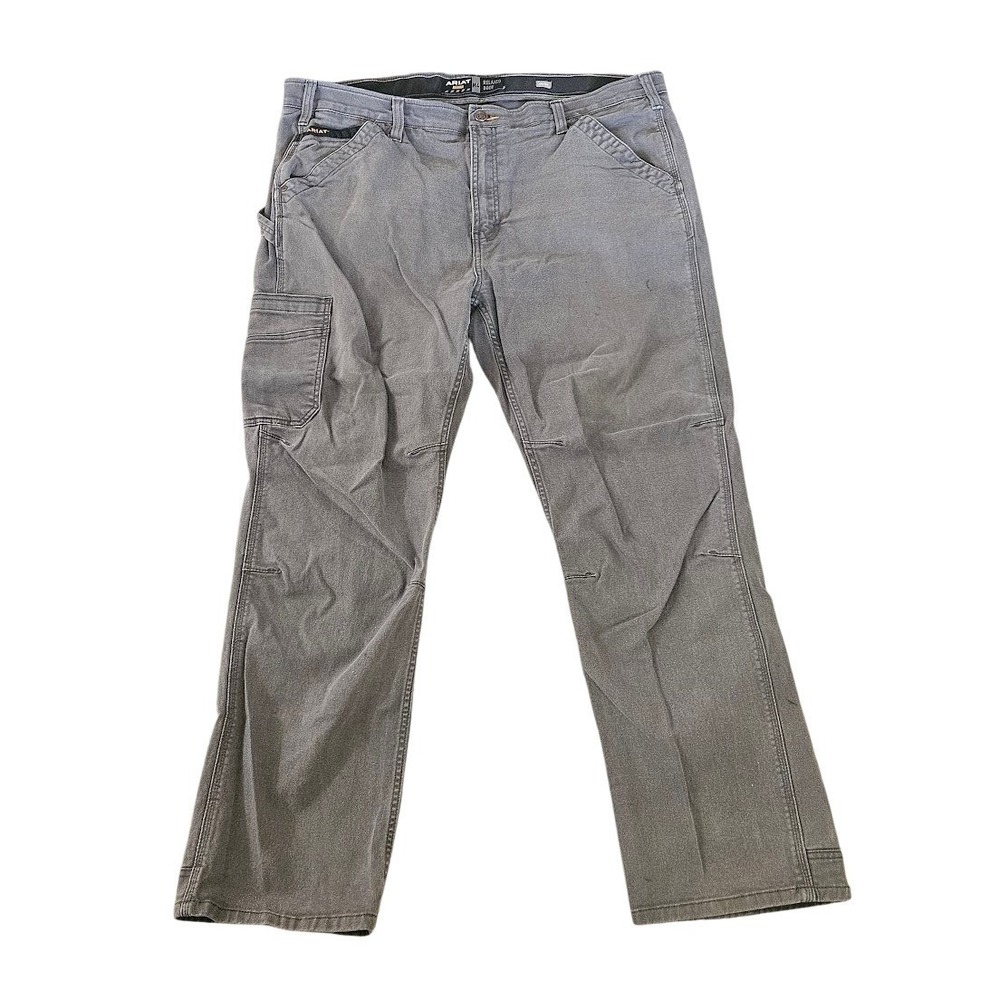 Ariat Rebar M4 Relaxed Boot Work Pants Mens 44x34 Grey Canvas Utility Trousers